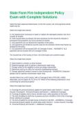 State Farm Fire Independent Policy Exam 2025&sol; 2026 100&percnt; Verified Correct Questions and Answers Complete Insurance Study Guide and Licensing Assessment Preparation Solutions Manual with Solution Updated Practice Test Resource