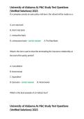 University of Alabama A&P Study Test Questions Verified 2025&sol; 2026 100&percnt; Verified with Correct Questions and Answers&comma; Exam Practice Guide&comma; Test Bank&comma; and Solution Manual for Academic Excellence in Anatomy & Physiology