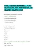 FAMILY MEDICINE BOARD FINAL PAPER&NewLine;REVIEW GUIDE WITH VERIFIED ITEMS AND&NewLine;SOLUTION WALKTHROUGH