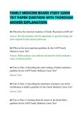 FAMILY MEDICINE BOARD STUDY GUIDE&NewLine;TEST PAPER QUESTIONS WITH THOROUGH&NewLine;ANSWER EXPLANATIONS
