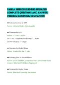 FAMILY MEDICINE BOARD UPDATED&NewLine;COMPLETE QUESTIONS AND ANSWERS&NewLine;PREMIUM LEARNING COMPANION