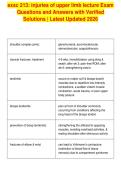 exsc 213&colon; injuries of upper limb lecture Exam&NewLine;Questions and Answers with Verified&NewLine;Solutions &vert; Latest Updated 2026