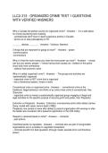 LLCU 213 - ORGANIZED CRIME TEST 1 QUESTIONS WITH VERIFIED ANSWERS