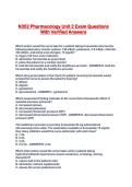 N352 Pharmacology Unit 2 Exam Questions With Verified Answers