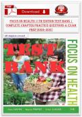 Focus on Health 11th Edition Test Bank &vert; Complete Chapter Practice Questions&comma; Exam Prep & Verified Solutions 2026&ndash;2027