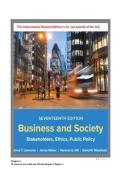 TEST BANK FOR ISE Business and Society&colon; Stakeholders&comma; Ethics&comma; Public Policy Paperback by Anne T&period; Lawrence &comma; James Weber ISBN&colon;978 1265079246 COMPLETE GUIDE ALL CHAPTERES COVERED 100&percnt; VERIFIED A&plus; GRADE ASSURED&excl;&excl;&excl;&excl;&excl; NEW LATEST UPDATE&excl;&excl;&excl;&excl;&excl;