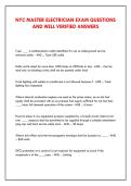 NYC MASTER ELECTRICIAN EXAM QUESTIONS &NewLine;AND WELL VERIFIED ANSWERS 