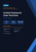 AAPC CPC Certified Professional Coder Final Exam Actual Exam 2026&sol;2027 &ndash; Complete Exam-Style Questions &vert; 100&percnt; Verified &ndash; Pass Guaranteed &ndash; A&plus; Graded