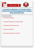 Accounting for Managers 1st Canadian Edition Answer Key &vert; Self-Test Questions & All Chapters Stu&NewLine;dy Guide 2026&ndash;2027