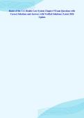 Basics of the U&period;S&period; Health Care System Chapter 9 Exam Questions with&NewLine;Correct Solutions and Answers with Verified Solutions &vert; Latest 2026&NewLine;Update