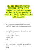 HSC 410 - FINAL EXAM WITH ACCURATE QUESTIONS AND ANSWERS &lpar;VERIFIED ANSWERS&rpar; &vert; LATEST &lpar;2026&sol;2027&rpar; UPDATED VERSION &vert; 100&percnt; GUARANTEED PASS &lbrace;JUST RELEASED&rcub;