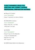 FLIGHT PARAMEDIC DRUGS FULL&NewLine;QUESTIONS AND CORRECT ANSWERS&NewLine;PROFESSIONAL PREPARATION MATERIAL&NewLine;