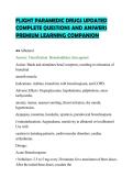 FLIGHT PARAMEDIC DRUGS UPDATED&NewLine;COMPLETE QUESTIONS AND ANSWERS&NewLine;PREMIUM LEARNING COMPANION