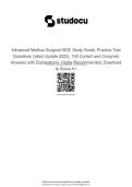 Advanced Medical-Surgical HESI Study Guide&comma; Practice Test &NewLine;Questions &lpar;latest Update 2023&rpar;&comma; 100&percnt; Correct and Complete &NewLine;Answers with Explanations&comma; Highly Recommended&comma; Download &NewLine;to Score A&plus;