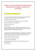 GRADE 4 WASTEWATER OPERATOR CERTIFICATION &NewLine;QUESTIONS AND CORRECT ANSWERS WITH &NewLine;RATIONALES 