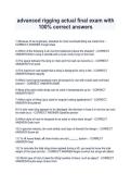 advanced rigging actual final exam with &NewLine;100&percnt; correct answers