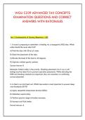 WGU C239 ADVANCED TAX CONCEPTS &NewLine;EXAMINATION QUESTIONS AND CORRECT &NewLine;ANSWERS WITH RATIONALES 