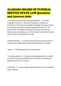 ALABAMA BOARD OF FUNERAL&NewLine;SERVICE STATE LAW Questions&NewLine;and Answers 2026