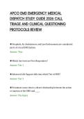 APCO EMD EMERGENCY MEDICAL &NewLine;DISPATCH STUDY GUIDE 2026 CALL &NewLine;TRIAGE AND CLINICAL QUESTIONING &NewLine;PROTOCOLS REVIEW 