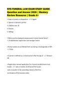 NYS FUNERAL LAW EXAM STUDY GUIDE&NewLine;Question and Answer 2026 &vert; Mastery&NewLine;Review Resource &vert; Grade A&plus;