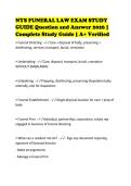 NYS FUNERAL LAW EXAM STUDY&NewLine;GUIDE Question and Answer 2026 &vert;&NewLine;Complete Study Guide &vert; A&plus; Verified