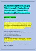 ATI TEAS 2026 Complete Exam Package &vert; &NewLine;All Sections Included &lpar;Reading&comma; Science&comma; &NewLine;Math&comma; English and Language Usage&rpar; &vert; &NewLine;Latest Versions &vert; Questions and Answers 