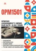 OPM1501 Assignment 3 &lbrace;Complete Answers - Due Date 6 July 2026&rcub; 