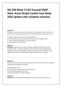 NU-650 Week 12 GU Focused SOAP &NewLine;Note&colon; Acute Simple Cystitis Case Study&NewLine;2026 Update with complete solutions