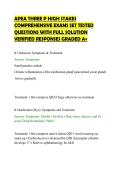 APEA THREE P HIGH STAKES &NewLine;COMPREHENSIVE EXAMS SET TESTED &NewLine;QUESTIONS WITH FULL SOLUTION &NewLine;VERIFIED RESPONSES GRADED A&plus; 