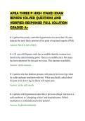 APEA THREE P HIGH STAKES EXAM &NewLine;REVIEW SOLVED QUESTIONS AND &NewLine;VERIFIED RESPONSES FULL SOLUTION &NewLine;GRADED A&plus;