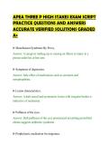 APEA THREE P HIGH STAKES EXAM SCRIPT &NewLine;PRACTICE QUESTIONS AND ANSWERS &NewLine;ACCURATE VERIFIED SOLUTIONS GRADED &NewLine;A&plus; 