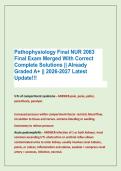 Pathophysiology Final NUR 2063 &NewLine;Final Exam Merged With Correct &NewLine;Complete Solutions &vert;&vert; Already &NewLine;Graded A&plus; &vert;&vert; 2026-2027 Latest &NewLine;Update&excl;&excl;&excl;