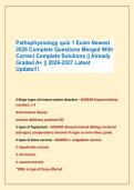 Pathophysiology quiz 1 Exam Newest &NewLine;2026 Complete Questions Merged With &NewLine;Correct Complete Solutions &vert;&vert; Already &NewLine;Graded A&plus; &vert;&vert; 2026-2027 Latest &NewLine;Update&excl;&excl;&excl;