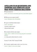 APEX-ANS EXAM QUESTIONS AND &NewLine;ANSWERS 2026 COMPLETE EXAM &NewLine;PREP WITH VERIFIED SOLUTIONS