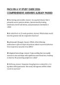 PACU RN A V1 STUDY GUIDE 2026&NewLine;COMPREHENSIVE ANSWERS ALREADY PASSED