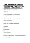 APEX-ANS EXAM STUDY GUIDE &NewLine;WITH ACCURATE ANSWERS 2026 &NewLine;COMPLETE REVIEW PACKAGE