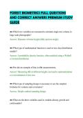 FOREST BIOMETRICS FULL QUESTIONS&NewLine;AND CORRECT ANSWERS PREMIUM STUDY&NewLine;GUIDE