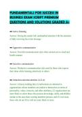 FUNDAMENTALS FOR SUCCESS IN&NewLine;BUSINESS EXAM SCRIPT PREMIUM&NewLine;QUESTIONS AND SOLUTIONS GRADED A&plus;