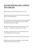 PADI OPEN WATER FINAL EXAM A COMPLETE&NewLine;STUDY GUIDE 2026