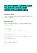 GCU BIO 181 CERTIFICATION EVALUATION&NewLine;FULL QUESTIONS AND SOLUTIONS&NewLine;VERIFIED PREPARATION MATERIAL