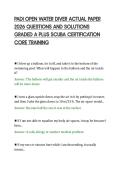 PADI OPEN WATER DIVER ACTUAL PAPER&NewLine;2026 QUESTIONS AND SOLUTIONS&NewLine;GRADED A PLUS SCUBA CERTIFICATION&NewLine;CORE TRAINING