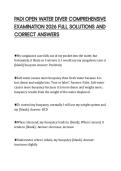 PADI OPEN WATER DIVER COMPREHENSIVE&NewLine;EXAMINATION 2026 FULL SOLUTIONS AND&NewLine;CORRECT ANSWERS
