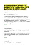 APHON EXAM END OF COURSE STUDY &NewLine;GUIDE LATEST UPDATED ACTUAL TESTED &NewLine;QUESTIONS AND CORRECT ANSWERS