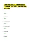 APHON EXAM FINAL COMPREHENSIVE &NewLine;ASSESSMENT TEST PAPER QUESTIONS AND &NewLine;SOLUTIONS