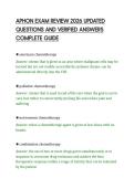 APHON EXAM REVIEW 2026 UPDATED &NewLine;QUESTIONS AND VERIFIED ANSWERS &NewLine;COMPLETE GUIDE