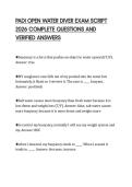 PADI OPEN WATER DIVER EXAM SCRIPT&NewLine;2026 COMPLETE QUESTIONS AND&NewLine;VERIFIED ANSWERS