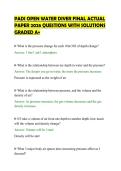 PADI OPEN WATER DIVER FINAL ACTUAL&NewLine;PAPER 2026 QUESTIONS WITH SOLUTIONS&NewLine;GRADED A&plus;