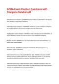 BCBA Exam Practice Questions with Complete Solutions