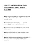 PADI OPEN WATER DIVER FINAL PAPER&NewLine;2026 COMPLETE QUESTIONS WITH&NewLine;SOLUTIONS