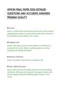 APHON FINAL PAPER 2026 DETAILED &NewLine;QUESTIONS AND ACCURATE ANSWERS &NewLine;PREMIUM QUALITY 